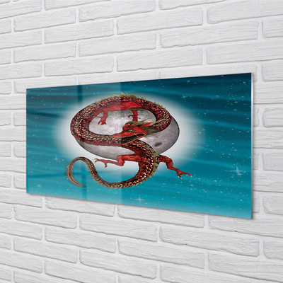 Pintura acrílica Dragão Japonês do Céu da Lua