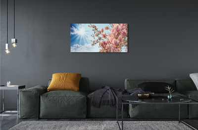 Quadro acrílico Magnólia céu sol