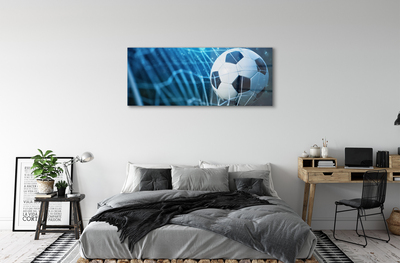 Pintura acrílica Bola de gol com fundo azul