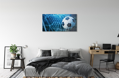 Pintura acrílica Bola de gol com fundo azul