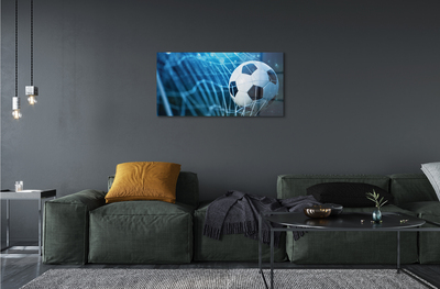 Pintura acrílica Bola de gol com fundo azul