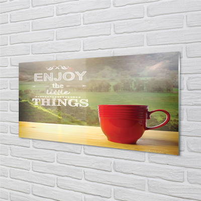 Quadro acrílico Caneca com a inscrição natureza