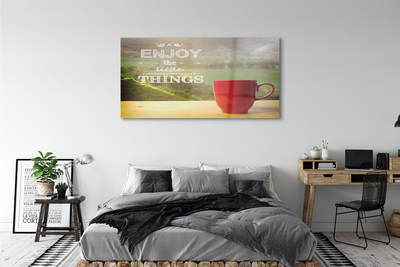 Quadro acrílico Caneca com a inscrição natureza