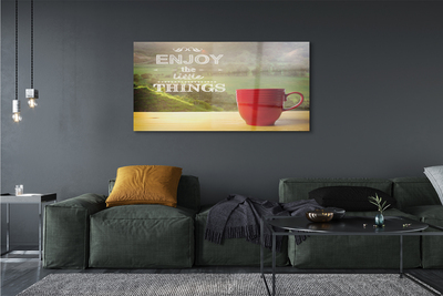 Quadro acrílico Caneca com a inscrição natureza