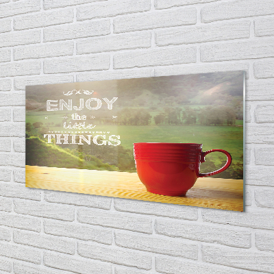 Quadro acrílico Caneca com a inscrição natureza
