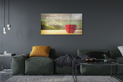 Quadro acrílico Caneca com a inscrição natureza