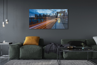 Pintura acrílica Ponte do rio dos arranha-céus