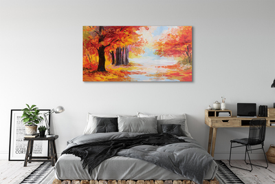 Quadro acrílico Folhas de árvores de outono