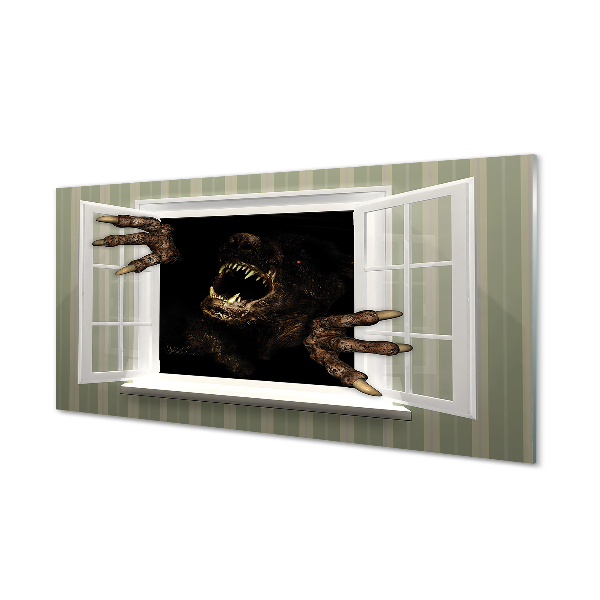 Pintura acrílica Figura assustadora na janela