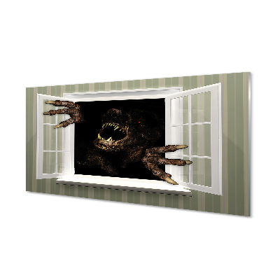 Pintura acrílica Figura assustadora na janela