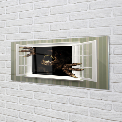 Pintura acrílica Figura assustadora na janela