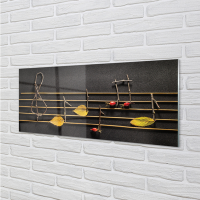 Quadro acrílico Notas de gravetos e folhas