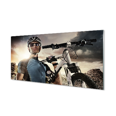 Quadro acrílico Nuvens de bicicleta ciclista