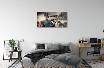 Quadro acrílico Nuvens de bicicleta ciclista