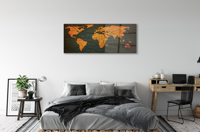Quadro acrílico Mapa Dourado