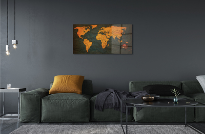 Quadro acrílico Mapa Dourado