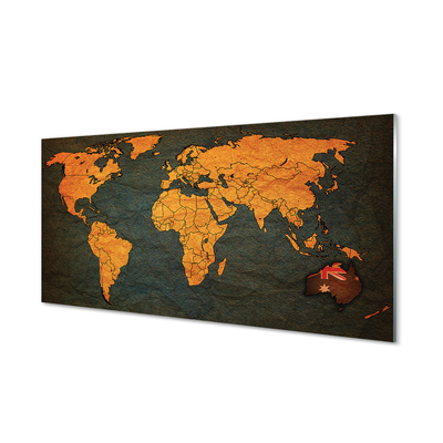 Quadro acrílico Mapa Dourado
