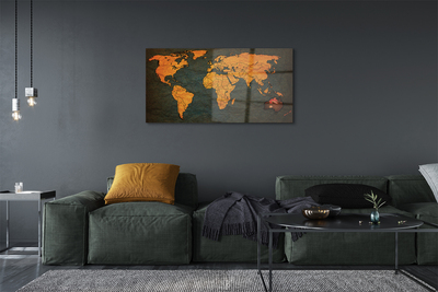Quadro acrílico Mapa Dourado