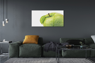 Quadro acrílico Maçã verde com gotas de água