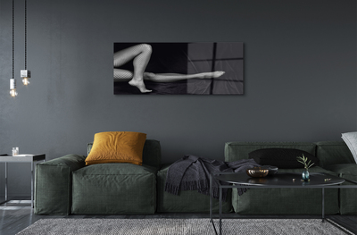 Quadro acrílico Pernas de rede preta e branca