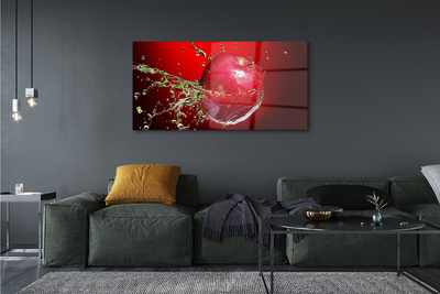 Quadro acrílico Gotas de água de maçã