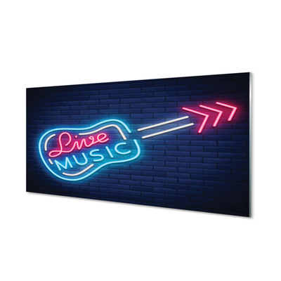 Quadro acrílico Letreiros de neon de guitarra