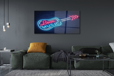 Quadro acrílico Letreiros de neon de guitarra