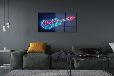Quadro acrílico Letreiros de neon de guitarra
