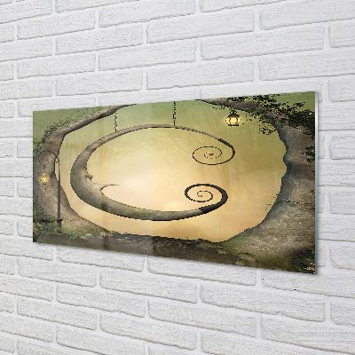 Quadro acrílico Árvores da Floresta de Luz