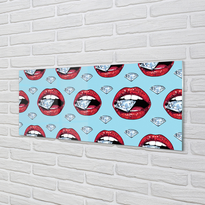 Pintura acrílica Lábios de diamantes