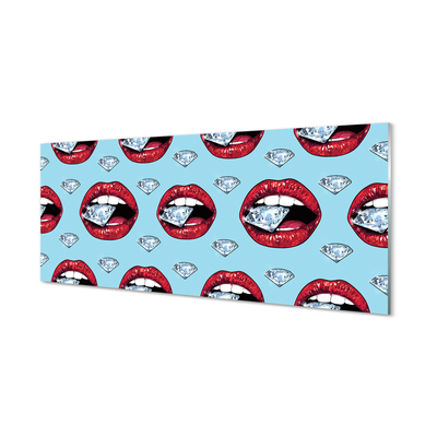 Pintura acrílica Lábios de diamantes