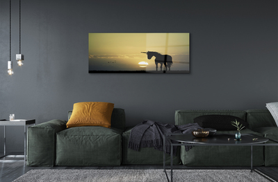 Quadro acrílico Campo Pôr do Sol Unicórnio