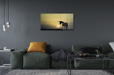 Quadro acrílico Campo Pôr do Sol Unicórnio