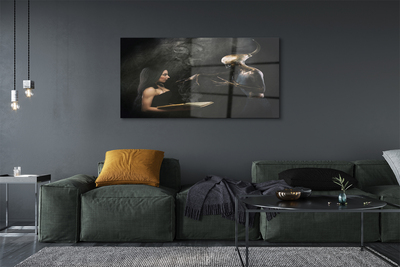 Pintura acrílica Mulher, figura escura