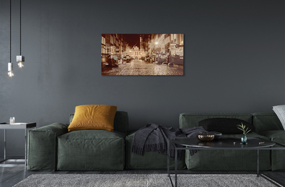 Pintura acrílica Cidade Velha de Gdansk à noite