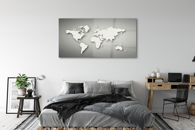 Quadro acrílico Mapa branco com fundo cinza