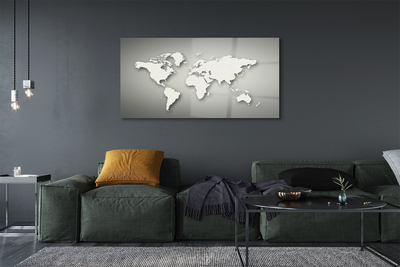 Quadro acrílico Mapa branco com fundo cinza