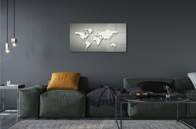 Quadro acrílico Mapa branco com fundo cinza