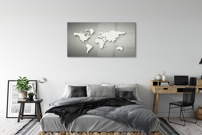 Quadro acrílico Mapa branco com fundo cinza