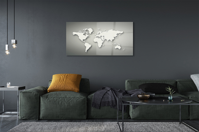Quadro acrílico Mapa branco com fundo cinza