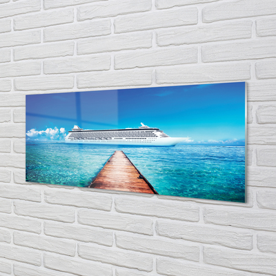 Quadro acrílico Navio mar céu verão