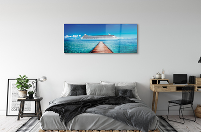 Quadro acrílico Navio mar céu verão