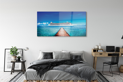 Quadro acrílico Navio mar céu verão