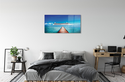 Quadro acrílico Navio mar céu verão