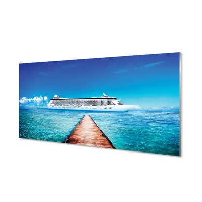 Quadro acrílico Navio mar céu verão