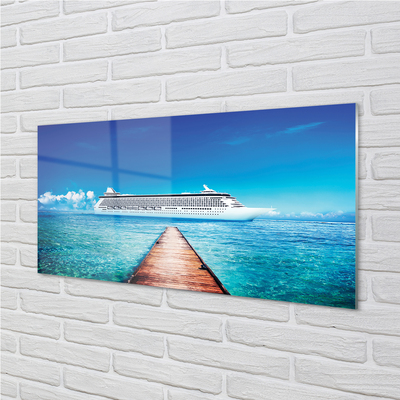 Quadro acrílico Navio mar céu verão