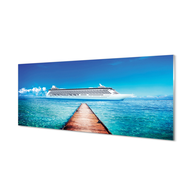 Quadro acrílico Navio mar céu verão