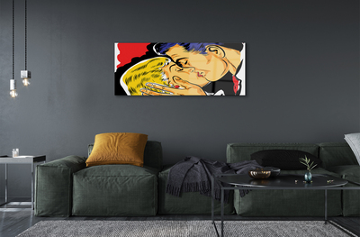 Pintura acrílica As pessoas se beijam