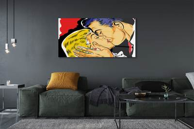 Pintura acrílica As pessoas se beijam