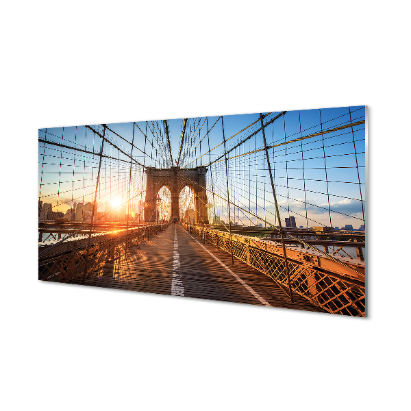 Quadro acrílico Ponte nascer do sol arranha-céus